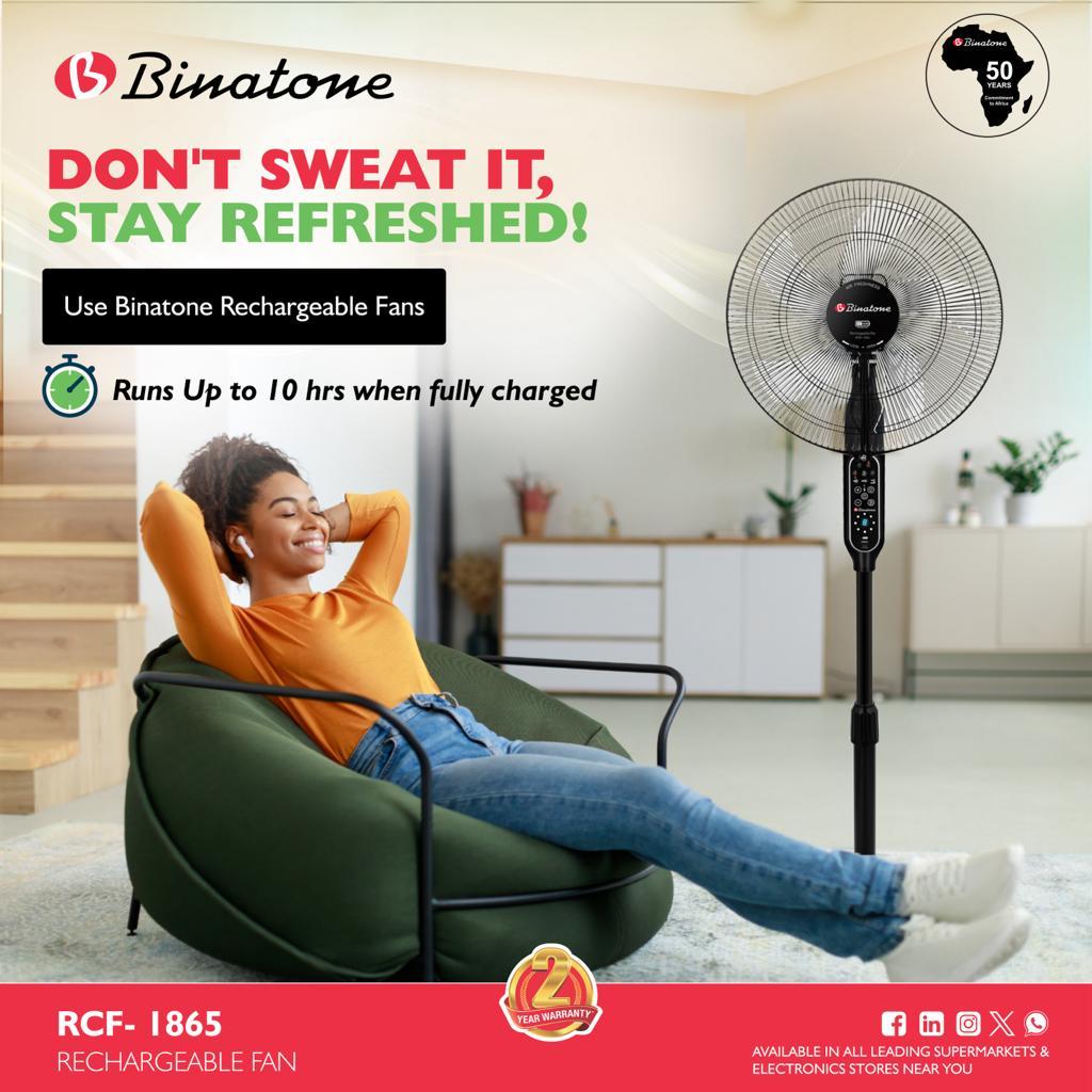 Beat the Heat with the Binatone Rechargeable Fan: Your Ultimate Cooling Companion!!